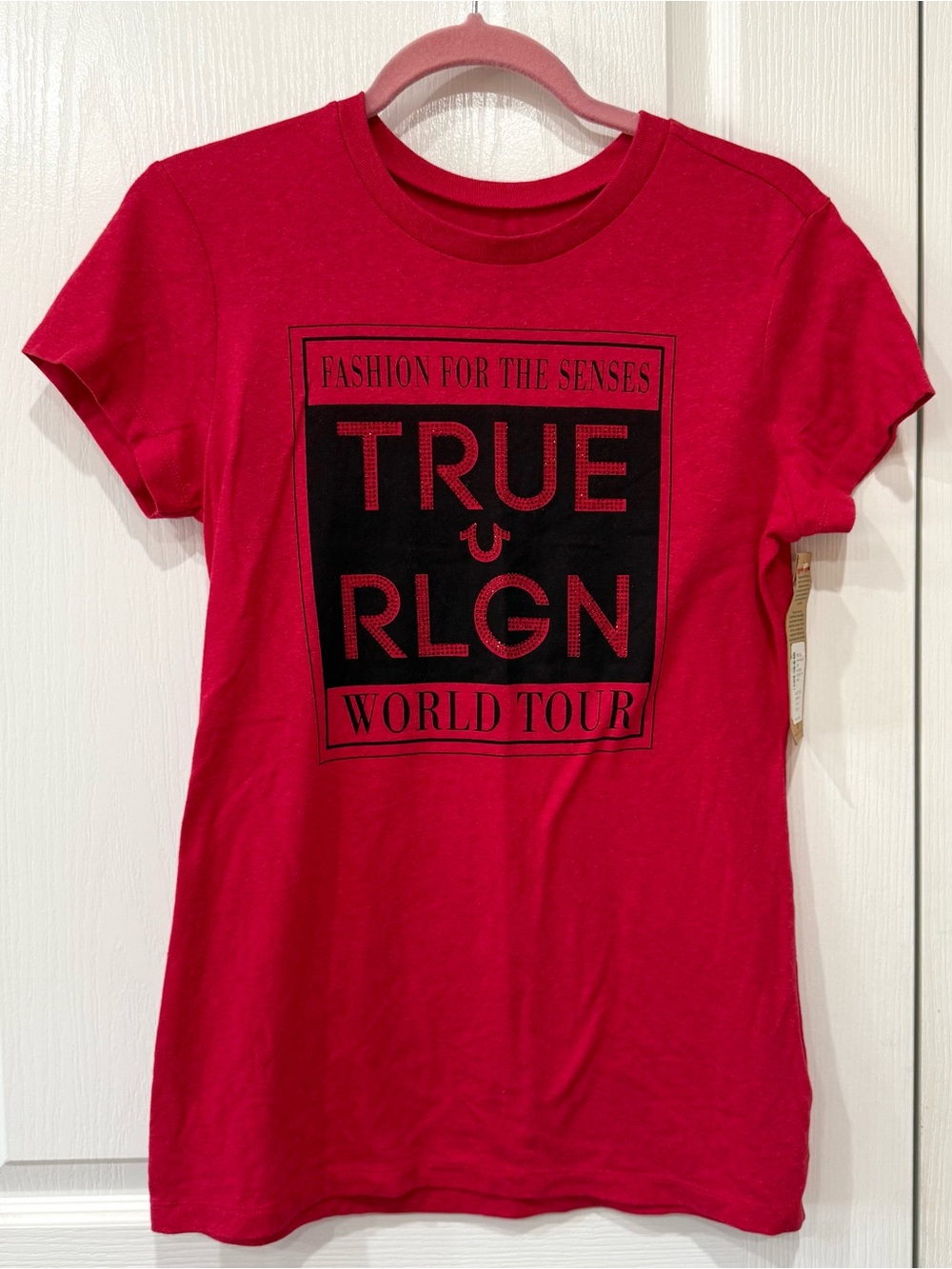 True Religion Red Sleeve Graphic Tee